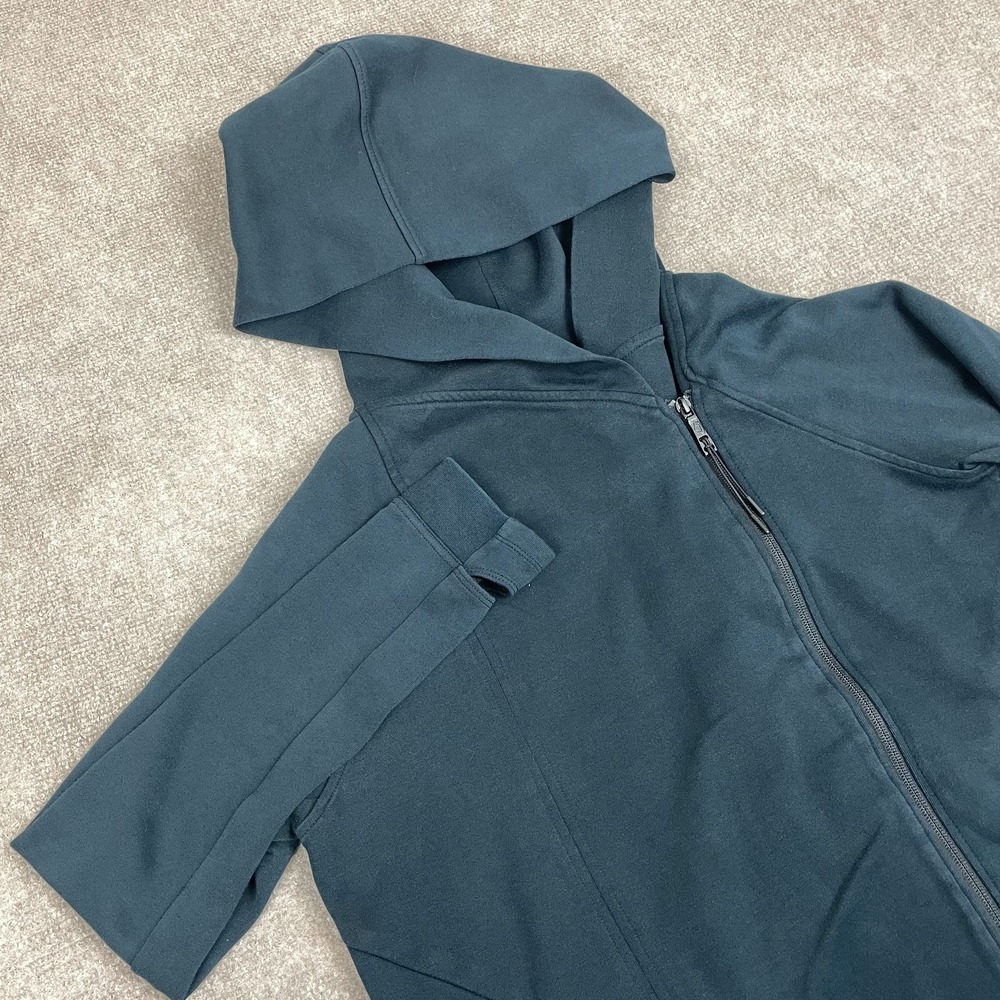 Nike Tech Fleece Cape Hoodie Womens Medium Dark Teal Cotton Asymmetrical Zip